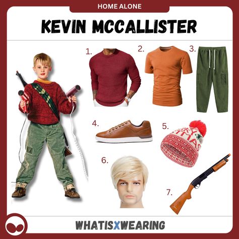 Dress like Kevin McCallister from Home Alone with this fun and unique festive costume idea for men! Click for everything you need... Home Alone Photoshoot Ideas, Kevin From Home Alone Costume, Kevin Home Alone Costume, Kevin Mccallister Costume, Home Alone Costume Ideas, Home Alone Costume, Kevin From Home Alone, Hana Core, Kevin Home Alone