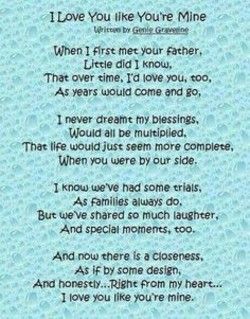 Stepson Poems Step Children Quotes, Your Mine, Step Mom Quotes, Quotes About Grandchildren, Children Quotes, Step Parenting, Son Quotes, Step Daughter, Step Kids