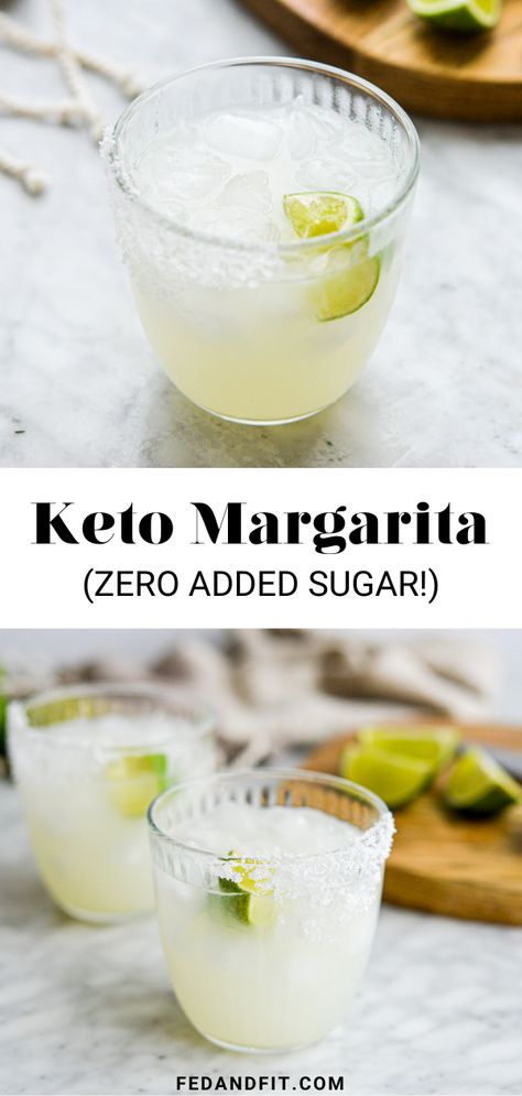 Paleo Margarita, Keto Margarita, Sugar Free Margarita, Classic Margarita Recipe, Fed And Fit, Margarita On The Rocks, Fit Recipes, Keto Drinks, Margarita Mix