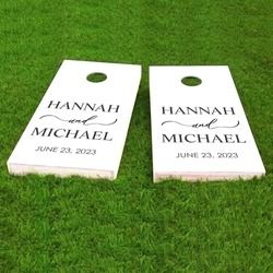 Customize Your Cornhole Board with our Designer Wedding Cornhole Board Stencils Wedding Corn Hole Boards, Make Cornhole Boards, Wedding Stencils, Upcycled Wedding, Cocktail Hour Decor, Wedding Cornhole Boards, Wedding Cornhole, Cornhole Board Decals, Cornhole Boards Designs