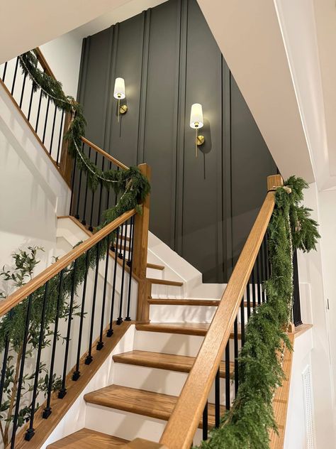 Stairwell Wall, Staircase Wall Decor, Stair Wall, Staircase Remodel, Stair Remodel, Wainscoting Panels, Staircase Wall, Staircase Ideas, Stair Decor