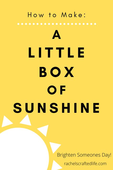 Do you know anyone that is going through a hard time and could use a little surprise? These little boxes of sunshine are easy to make AND fun to give. Little box of sunshine, what to put in a little box of sunshine as well as how to decorate the box of sunshine. A list of ideas for what to put inside a little box of sunshine. All yellow items to fill a yellow box of sunshine. What to give a friend that is sad. how to cheer up a friend. Gfwc Ideas, Sunshine Box Ideas, Bag Of Sunshine, How To Cheer Up, To Cheer Up A Friend, Sunshine Crafts, Rs Activities, Yellow Items, Dummies Book