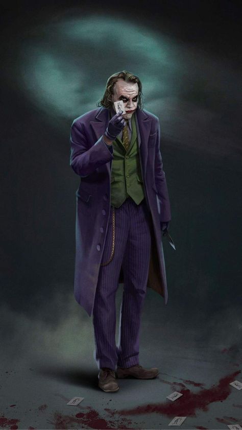 Joker-and-Card-iPhone-Wallpaper - iPhone Wallpapers Joker Full Body, Superhero Wallpaper Hd, Der Joker, Joker Heath, Joker Images, Joker Iphone Wallpaper, Joker Poster, Batman Tattoo, Joker Costume