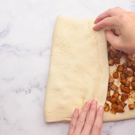 Folding Apple Fritters dough Sour Dough Apple Fritters, Turnover Dough, Donut Dough, Fritter Frying, Donut Shops, Apple Turnovers, Apple Fritter, Fried Apples, Homemade Dough