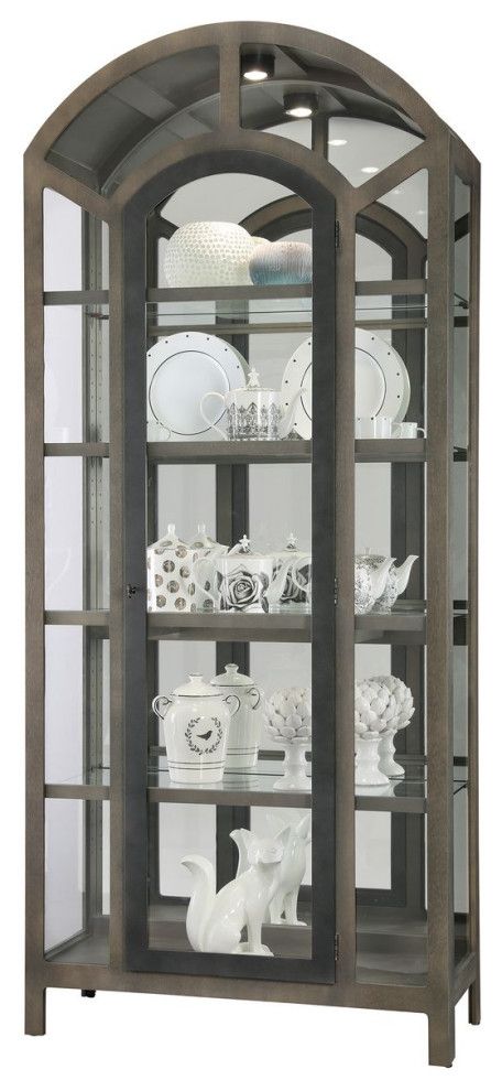 Howard Miller Reeko Curio Cabinet - Transitional - China Cabinets And Hutches - by Massiano Antique Curio Cabinet, Glass Curio Cabinets, Curio Display, Curio Cabinets, Dining Cabinet, Wood Dining Room, Howard Miller, Glass Cabinets Display, Curio Cabinet