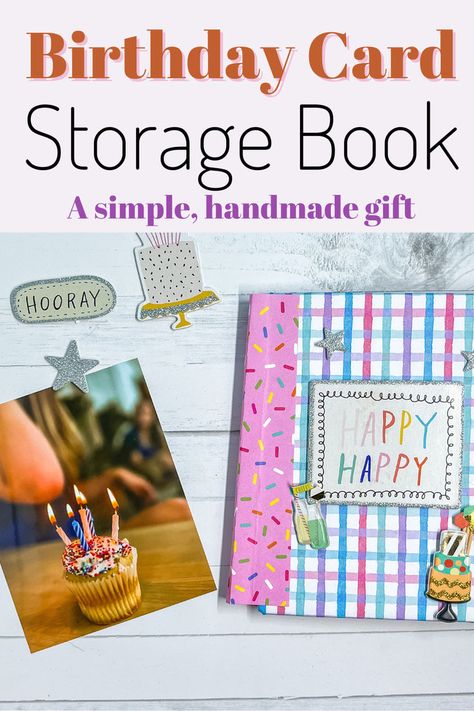 birthday mini album Birthday Card Storage, Birthday Card Storage Ideas, Birthday Card Book Diy, Birthday Card Book, Diy Photo Book, Handmade Scrapbook, Birthday Gift Cards, Album Diy, Mini Albums Scrap