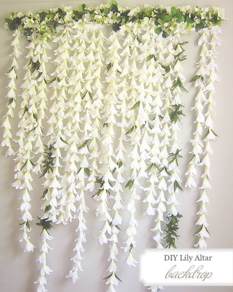 Easter Lilies Altar backdrop Diy Fleur, Country Wedding Decorations, Easter Lily, Floral Backdrop, Diy Backdrop, Ceremony Backdrop, Deco Floral, Rustic Country Wedding, Rustic Chic Wedding