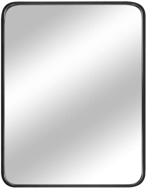 Amazon.com: LEORISO 28" x 20" Wall Mirror, Large Bathroom Mirror, 1.2" Black Metal Rectangular Framed Mirror, Horizontal or Vertical Wall-Mounted Mirror for Home Decor: Home & Kitchen Glass Texture Seamless, Large Bathroom Mirror, Black Bathroom Mirror, Mirror Texture, Large Bathroom Mirrors, Mirror For Wall, Large Bathroom, Bath Mirror, Mirror Large