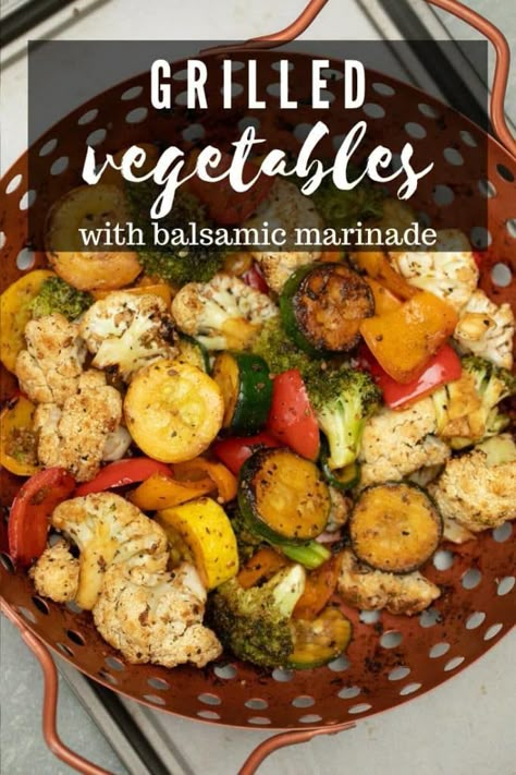 Grilled Vegetable Marinade, Best Grilled Vegetables, Balsamic Vegetables, Vegetable Marinade, Hey Grill Hey, Grilled Vegetable Recipes, Grilled Side Dishes, Balsamic Marinade, Bbq Side Dishes