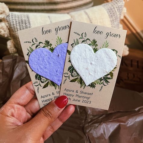 Love Grows Flower Seed Paper Wedding Favors Personalized Cards With Plantable Hearts - Etsy Seed Paper Wedding Favors, Flower Seed Paper, Heart Favors, Seed Wedding Favors, Personalized Cards, Wedding Cards Handmade, Paper Wedding, Walla Walla, Seed Paper