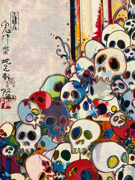 Takashi Murakami Art, Japanese Contemporary Art, Murakami Flower, Superflat, Takashi Murakami, Acrylic Ink, October 2, Japanese Artists, New Wall