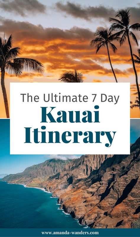 7 Day Kauai Itinerary • Things to Do for a Week in Kauai • Amanda Wanders Kauai Travel Guide, Kauai Hikes, Kauai Itinerary, Kauai Hiking, Things To Do In Kauai, Hawaii Vacation Tips, Kauai Travel, Hawaii Aesthetic, Hawaiian Travel