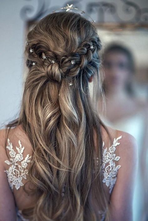 30 Wedding Hair Half Up Ideas ❤ wedding hair half up half down with braids and curls bohemian stars accessories melissaclaremakeup #weddingforward #wedding #bride #weddinghair #weddinghairhalfup #weddinghair #weddinghairdesign #bridalhair Bridal Half Up Half Down, Hairstyle Bridesmaid, Half Up Wedding, Half Up Wedding Hair, Wedding Hair Half, Half Up Half Down Wedding, Wedding Hairstyles Half Up Half Down, Wedding Hair Inspiration, Wedding Hair Down