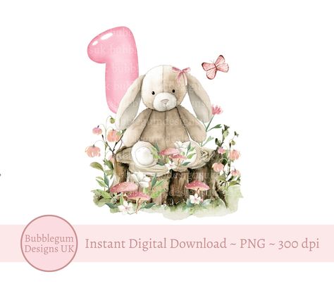 First Birthday Woodland, Birthday Bunny, Woodland Bunny, Bunny Png, Bunny Design, Bunny Birthday, Bunny Designs, Bunny Girl, 1st Boy Birthday