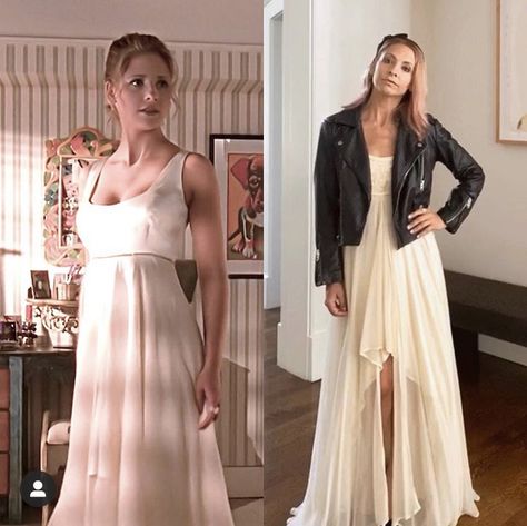 Buffy White Dress, Buffy Prom Dress, Iconic Buffy Outfits, Buffy Summers Halloween Costume, Buffy Summers Costume, Buffy Summers Outfits Style, Buffy Cosplay, Buffy Summers Outfits, Buffy Costume