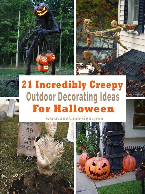 Check out this collection of outdoor halloween inspiration to transform your yard into a spooktacular landscape, scaring trick-or-treaters. Home Depot Halloween Decorations, Halloween Graveyard Decorations, Fall Decorations Ideas, Halloween Fall Decorations, Halloween Garden Decorations, Fun Diy Halloween Decorations, Outside Halloween Decorations, Scary Halloween Decorations Outdoor, Scary Halloween Decorations Diy