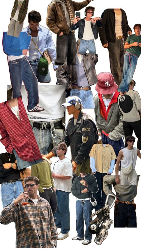 Mood board🌤️ Street Fits, Black Men Fashion Casual, Streetwear Inspo, Mens Outfit Inspiration, Quick Outfits, Streetwear Men Outfits, Fashion Design Clothes, Colourful Outfits, Character Outfits