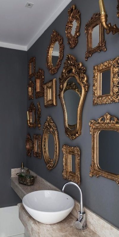 Large Framed Mirrors, Mirror Collage, Mirror Gallery, Vignette Styling, Aesthetic Interior Design, Mirror Gallery Wall, Mirror Wall Bedroom, Eclectic Interior Design, Condo Design