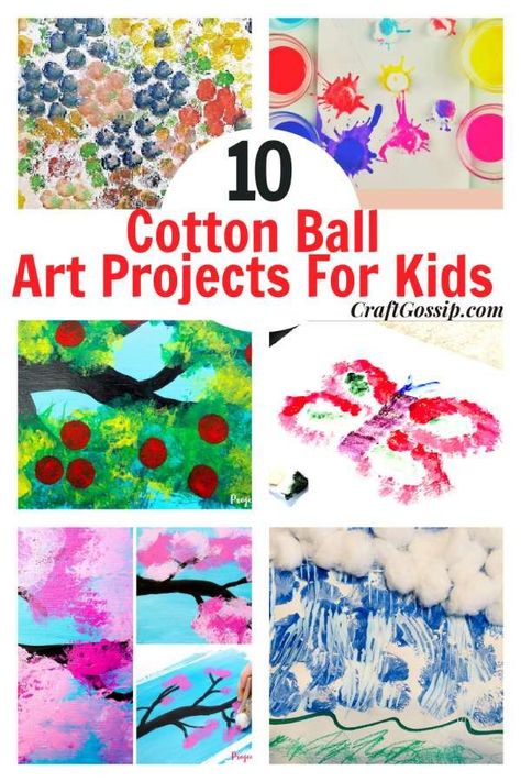 Who needs paintbrushes when you have cotton balls. I love these cotton ball art projects for a few different reasons, first I love that kids get to use something that is outside the box when it comes to … Read More... Cotton Ball Art, Kids Art Ideas, Homeschooling Schedule, Cotton Ball Crafts, Cherry Blossom Painting, Rainy Day Crafts, Art Projects For Kids, Painting Activities, Party Projects