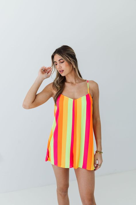 Don't let Rascal fool you, she’s as sweet as can be! We just can't get enough of this vibrant neon romper and its breezy fit—and neither will you! It has the perfect v in front and a low v in the back to help you show off that summer tan! Neon Romper, Summer Tan, Summer Tanning, Show Me Your Mumu, The Fool, Final Sale, Show Off, Rompers, Neon