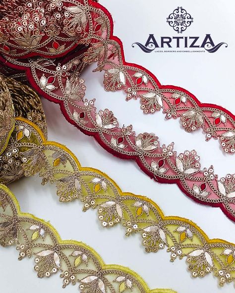 Net lace, embroidered with metallic thread and sequence in floral design. Make it simple, But significant Follow me :- @artiza20 Whatsapp me on :- 9619420351 Net Lace Styles, Lace Saree Designs, Tassels Fashion Clothing, Veil Ideas, Lace Blouse Design, Simple Saree Designs, Latest Blouse Designs Pattern, Floral Print Sarees, Ribbon Embroidery Tutorial