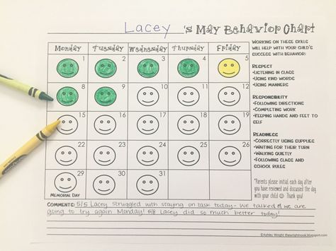 Using Behavior Calendars In Your Classroom – The Wright Nook Weekly Behavior Chart Preschool, Preschool Discipline Chart, Behavior Chart Preschool, Weekly Behavior Charts, Behavior Calendar, Preschool Behavior, Child Behavior Problems, Child Behavior Chart, Behavior Charts