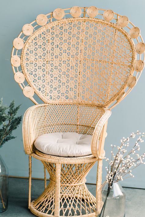 Provenance Rentals Monica Peacock Chair Vintage Rattan Wicker Peacock Chairs | Perfect for Bridal Showers Baby Showers Photo Shoots Retail Store Displays Dressing Rooms Bohemian Wedding Boho Wedding  Photo by Carissa Woo Bridal Chair, Baby Shower Chair, Wicker Peacock Chair, Bamboo Chairs, Space Saving Furniture Bedroom, King Chair, Mid Century Office Chair, Orange Baby Shower, Womb Chair