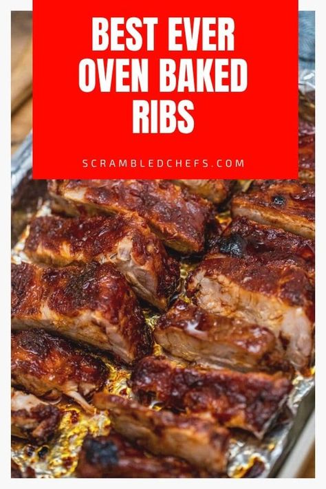 Wow everyone with BBQ ribs! This fall off the bone oven baked ribs recipe is a delicious choice that is foolproof and a true showstopper! #OvenBakedRibs #BakedRibs #BBQRibs #OvenBakedBBQRibs #Barbecue #BarbecueRibs Oven Baked Pork Ribs, Baked Ribs Recipe, Baked Pork Ribs, Baked Bbq Ribs, Ground Beef Recipes Mexican, Homemade Dry Rub, Ribs In Oven, Oven Baked Ribs, Baked Ribs