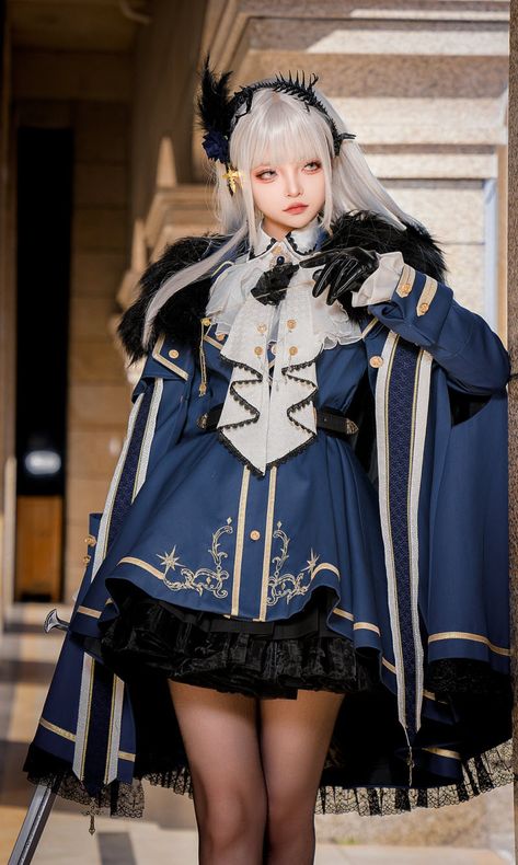 The Oath of the Royal Guard Military Lolita Jacket, Cape and Blouse Set Pink Kimono, Jacket Cape, Lolita Outfits, Royal Guard, Royal Outfits, Amazing Cosplay, Check Dress, The Brave, Military Uniform