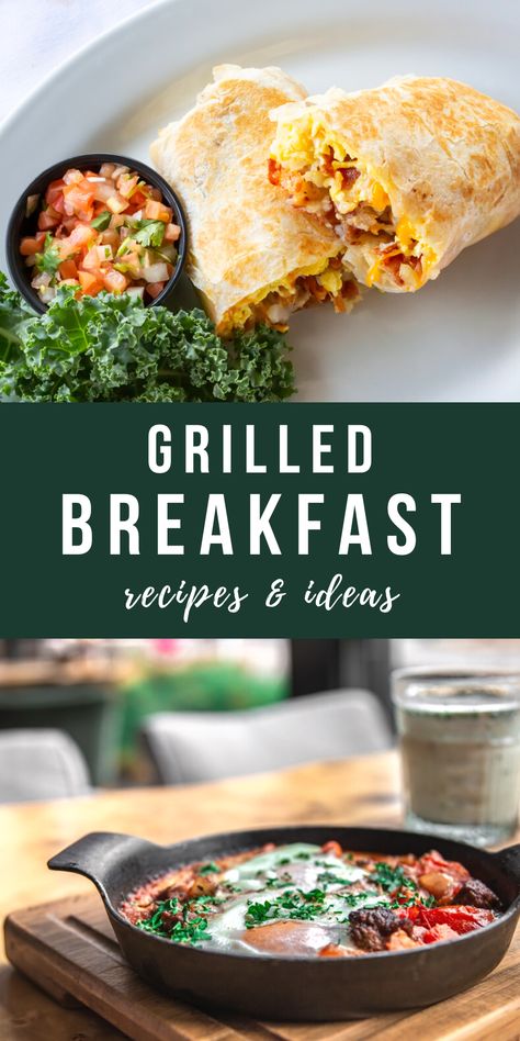 Enjoy breakfast the right way with these simple outdoor morning dishes. From skillet scrambled eggs to crispy bacon, these are the best ways to enjoy breakfast on the grill. Eggs On The Grill, Breakfast On The Grill, Grilled Breakfast, Grill Breakfast, Kebabs On The Grill, Easy Grilling Recipes, Bacon On The Grill, Cauliflower Steaks, Campfire Food