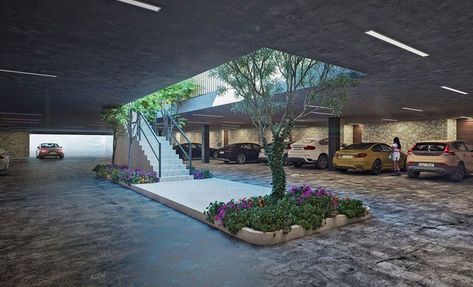 Parking Design Ideas, Parking Lot Design, House Parking, Garage Design Interior, Luxury Garage, House Outside Design, Village House Design, Parking Design, Parking Garage