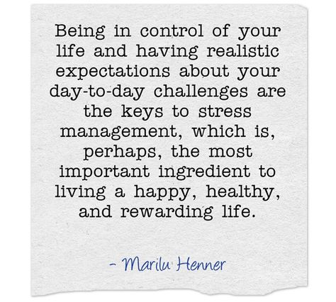 “Being in control of your life and having realistic expectations about your day to day challenges are the keys to stress management, which is, perhaps, the most important ingredient to living a happy, healthy, and rewarding life. Marilu Henner Expectations Quotes, Marilu Henner, Expectation Quotes, Own Quotes, Mental Health Support, Love Me Quotes, Marriage And Family, You Are Strong, Happy Healthy