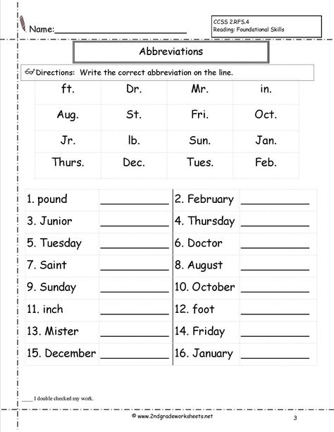 abbreviations worksheet Third Grade Grammar Worksheets, Third Grade Grammar, Third Grade Worksheets, 2nd Grade Grammar, 2nd Grade Reading Comprehension, Dictionary Skills, 2nd Grade Spelling, Ela Worksheets, Language Arts Worksheets