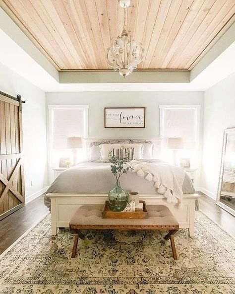 Ranch Farmhouse, Farmhouse Decor On A Budget, Farmhouse Master, Master Decor, Farmhouse Bedroom Decor, Couple Bedroom, Bedrooms Decor, Dreamy Bedrooms, Master Bed