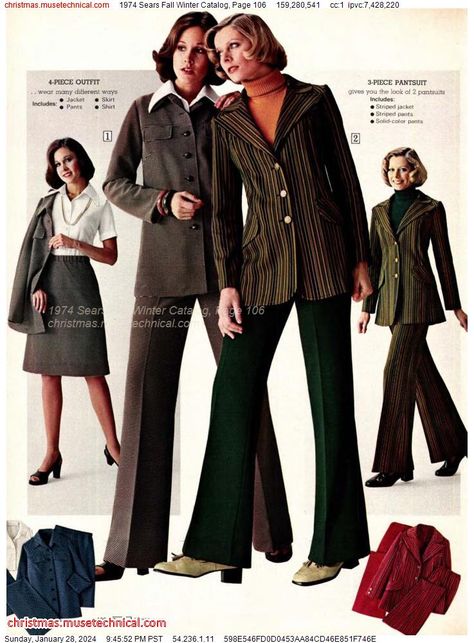 1974 Sears Fall Winter Catalog, Page 106 - Catalogs & Wishbooks 1974 Fashion, Vintage Style 70s, 70s Women Fashion, Fashion Through The Decades, 1970s Women, 70s Clothing, 70 Fashion, 60s 70s Fashion, 70s Inspired Fashion