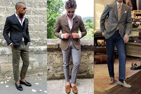 8 Types of Loafers for Men and How to Wear Them | Man of Many Penny Loafers Men Outfit, Loafers Outfit Casual, Socks Outfit Men, Gucci Loafers Outfit, Penny Loafers Outfit, Black Loafers Outfit, Loafers Men Outfit, How To Wear Loafers, Mens Business Casual Outfits