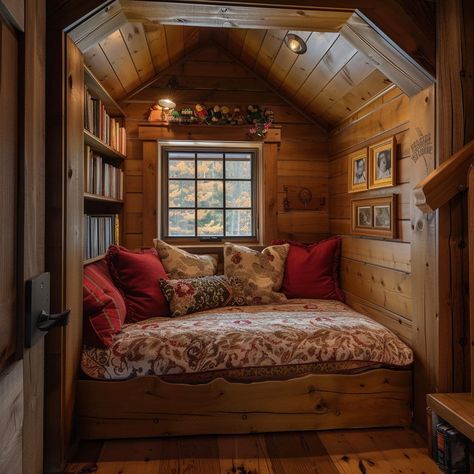 Bed In A Nook, Book Nook Bed, Enclosed Bed Sleeping Nook, Built In Bed Nook, Bed In The Wall, Bed Inside Closet, Closet Bed Nook, Bed Inside Closet Ideas, Omega Nest