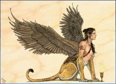 Top Mythological Creatures: The Most Dangerous Monsters | Owlcation Lumeria Atlantis, Sphinx Mythology, Greek Creatures, Sphinx Tattoo, Greek Mythological Creatures, Mythological Monsters, Fantasy Magic, Ancient Mythology, Mythology Art