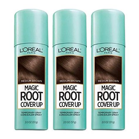 L'Oreal Paris Magic Root Cover Up Gray Concealer Spray Medium Brown 6 oz (3 pack) Hair Color Gloss, Feria Hair Color, Copper Blonde Hair Color, Temporary Hair Color Spray, Peach Hair Colors, Hair Mascara, Root Cover Up, Hair Color Spray, Root Concealer