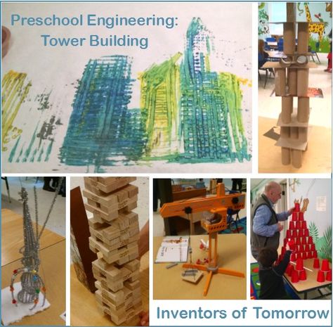 Building Towers Preschool, Preschool Engineering Activities, Preschool Construction Songs, Preschool Engineering, Stem Towers, Stem For Preschoolers, Preschool Teacher Tips, Classroom Montessori, Engineering For Kids