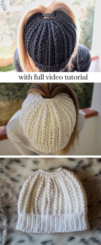 Crochet Bun Beanie Pattern - Design Peak Winter Headband Crochet, Ponytail Crochet Hat, Crochet Bun Beanie, Crochet Ponytail Beanie, Messy Bun Hat Crochet Pattern, Bun Hat Crochet Pattern, Crochet Bun Hat, Messy Bun Hat Pattern, Messy Bun Hats