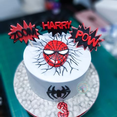 White Spiderman Cake, Vanilla Bean Buttercream, Cake White, White Frosting, White Chocolate Ganache, Spiderman Cake, 3rd Birthday Parties, Chocolate Ganache, 5th Birthday