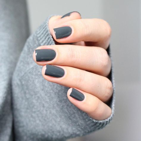 O.P.I. • 'Liv' in the Gray | photo by @lacktropfen Dark Grey Nails, Gray Photo, Grey Nails, Space Nails, Gray Nails, Shellac Nails, Fabulous Nails, Simple Beauty, Gel Manicure