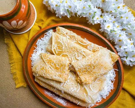 Patishapta Pitha | Rice Flour Crêpes + Sweet Cheese Filling | Bangladeshi Dessert — The Spice Odyssey Bangladeshi Desserts, New Year Dessert, Pohela Boishakh, Sweet Cheese, Bangladeshi Food, Desi Khana, Bengali New Year, Harvest Celebration, Hot Chocolate Coffee