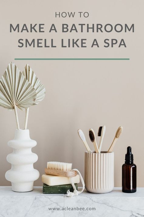 Who doesn’t love a fresh smelling bathroom? You can make your bathroom smell like a spa with some simple transformations like adding eucalyptus or using essential oil diffusers. Scent is a powerful sense that goes a long way in creating ambiance in your bathroom. Bathroom Fragrance, Bathroom Spray, Boutique Spa, Chemical Free Cleaning, Bathroom Color Schemes, Diy Cleaning Solution, Diy Toilet, Oil Diffuser Recipes, Bathroom Smells