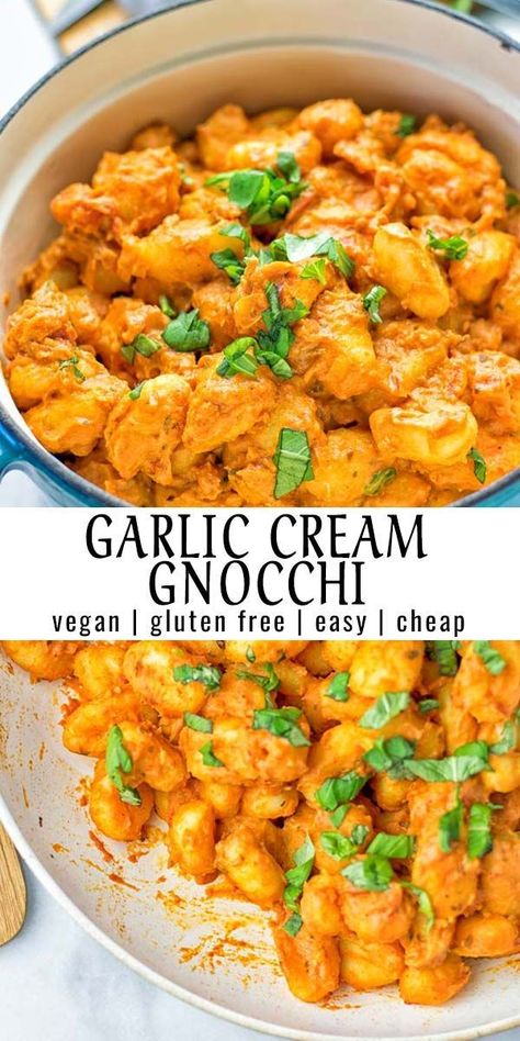 Make Gnocchi, How To Cook Gnocchi, Sauce Tomate, Rigatoni, Alfredo Sauce, Vegan Dinner Recipes, Vegan Foods, Vegan Dinners, Marinara