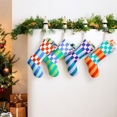 Christmas | West Elm Xmas Quilts, Quilted Stocking, Trevor Project, Halloween Quilt, Quilted Christmas Stockings, Christmas Quilt Patterns, Elegant Christmas Decor, West Elm Kids, Trendy Products