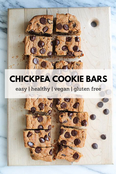 Healthy Snacks With Chickpeas, Garbanzo Bean Brownies, Chickpea Cookie Bars, Chickpea Bars Healthy, Garbanzo Bean Muffins, Chickpea Cookie Dough No Peanut Butter, Snacks With Beans, Garbanzo Bean Desserts, Garbanzo Bean Dessert Recipes