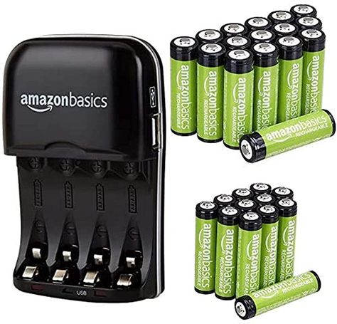 Amazon.com: Amazon Basics Rechargeable Battery Charger with 16 AA and 12 AAA Pre-Charged NiMH Rechargeable Batteries : Health & Household Underground Survival Shelters, Storm Cellar, Gate Automation, Car Batteries, Electric Fence, Amazon Basics, Battery Backup, Emergency Kit, Generators