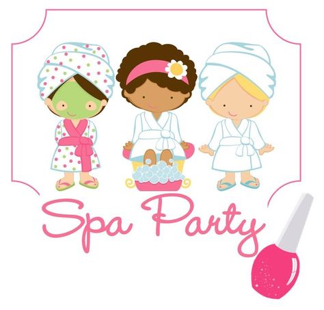 Spa Kids Spa Party, Spa Girl, Girl Spa Party, Kids Spa, Spa Birthday Parties, Spa Birthday, Mini Spa, Party Clipart, Pamper Party